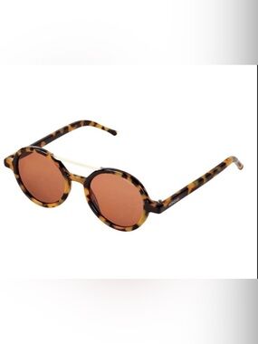 NEW Komono Tortoise Shell Sunglasses with Brown Lenses Round